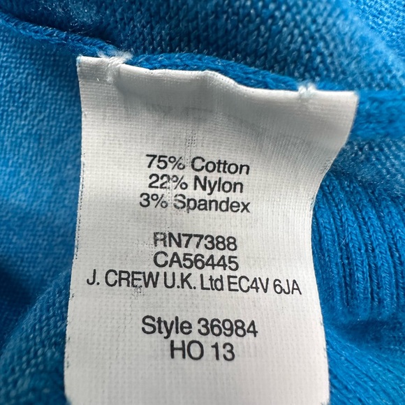 J. Crew Vibrant Blue Crew Neck Light-Weight Sweater Size Large - Picture 6 of 7